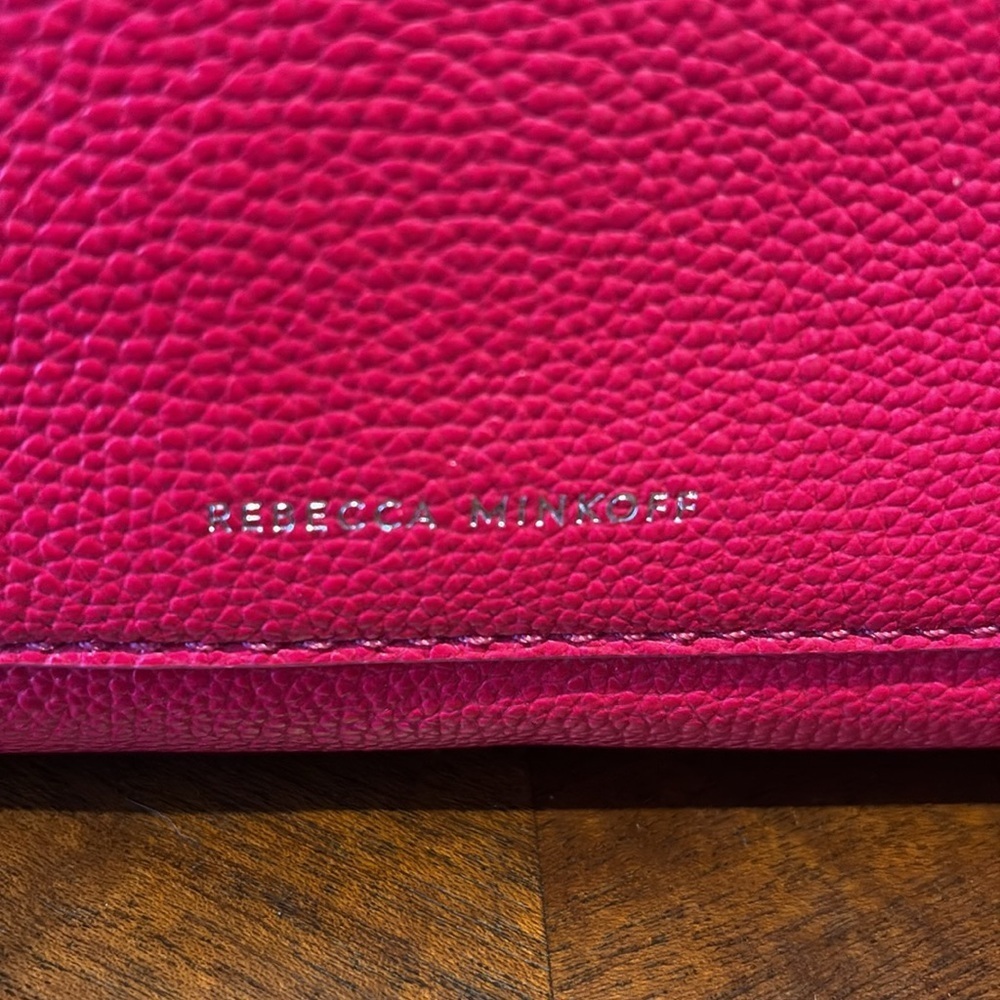 Rebecca Minkoff  Satchel Crossbody bag  pebbled leather  bright pink  Silvertone - Picture 9 of 14